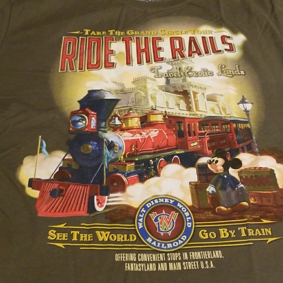 Disney Other - Disney Ride the rail men's tee shirt